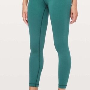 Lululemon Women's Wunder Under High-Rise Tight 25" Nulux Emerald Sz 2 leggings‎